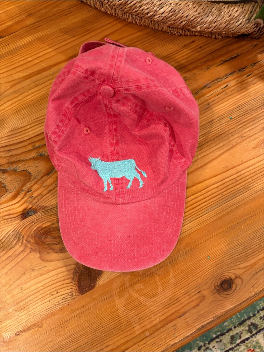 Cowgirl Kitchen + 30 A Red Baseball Cap with Silver Cow Embroidery